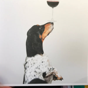 Dog and Wine Blank Card