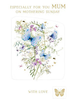 Load image into Gallery viewer, Purple Butterflies Mothering Sunday Card
