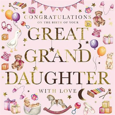 Baby Icons New Great Granddaughter Card