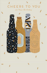 Beer Bottles Birthday Card