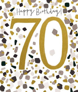 Happy 70th Birthday Confetti Card