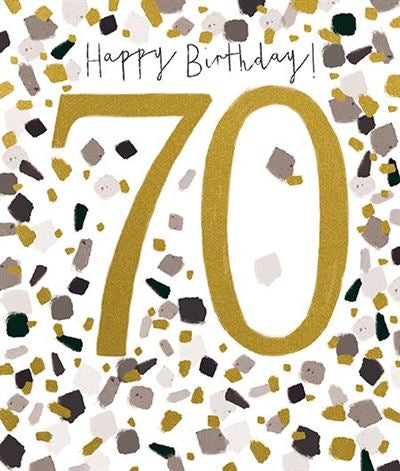 Happy 70th Birthday Confetti Card