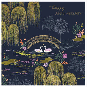 Swans Under The Bridge Anniversary Card