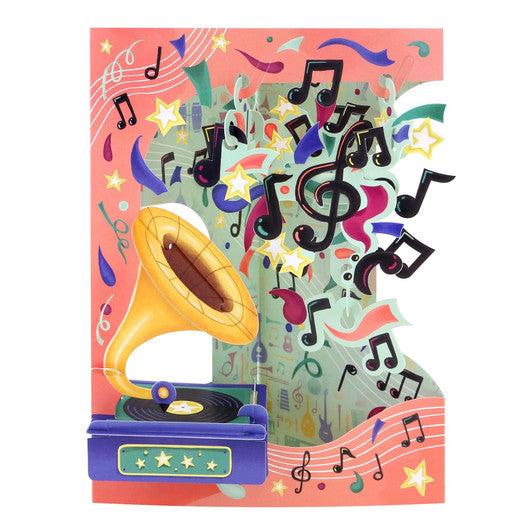 Music Gramophone 3D Swing Card