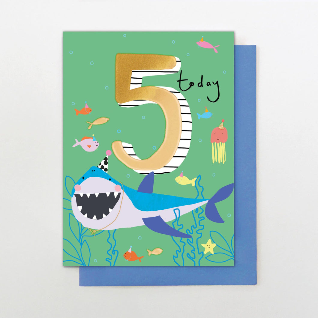 Shark 5th Birthday Card