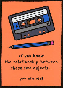 Cassette Tape and Pencil Card