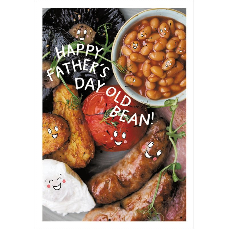 Old Bean Engish Breakfast Father’s Day Humour Blank Card