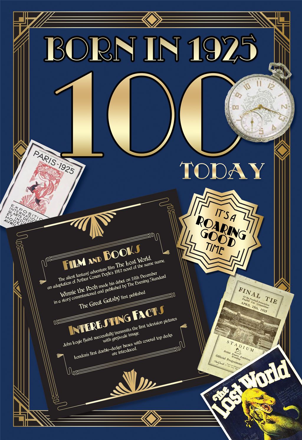 Born In 1925 - 100th Birthday Card
