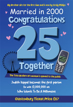 Load image into Gallery viewer, Married In 2000 - 25th Wedding Anniversary
