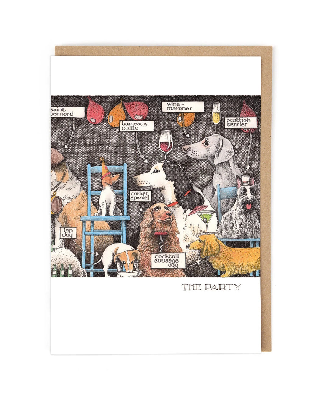 “The Party” Funny Dog Birthday Card by Simon Drew