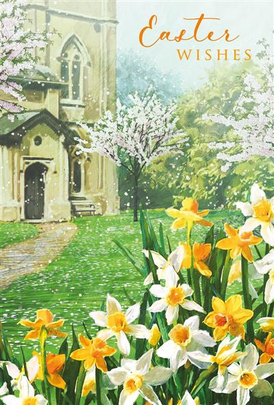 Daffodil Church Easter Card