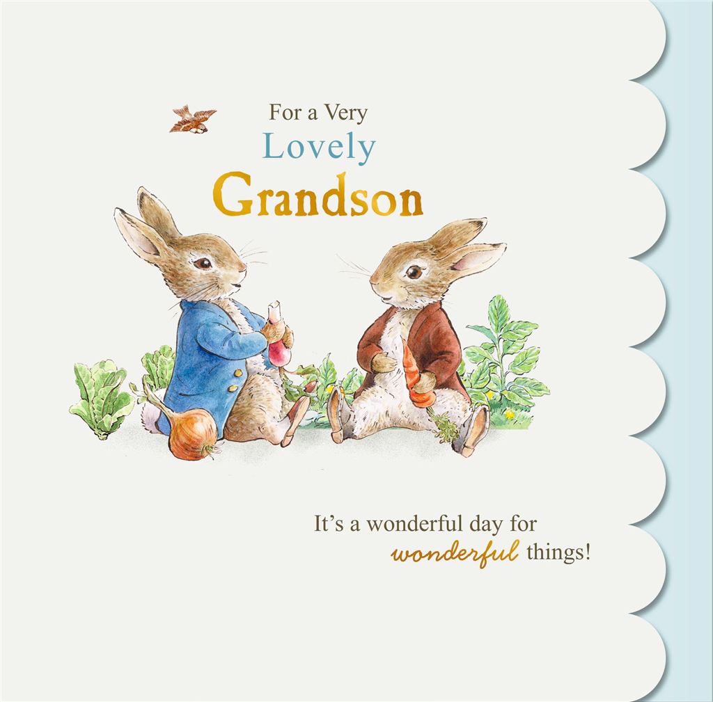 Beatrix Potter-Peter Rabbit Grandson Birthday Card