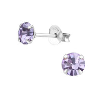 Load image into Gallery viewer, ‘Thank You’ Anenomies Sterling Silver Purple Crystal Stud Earrings Card
