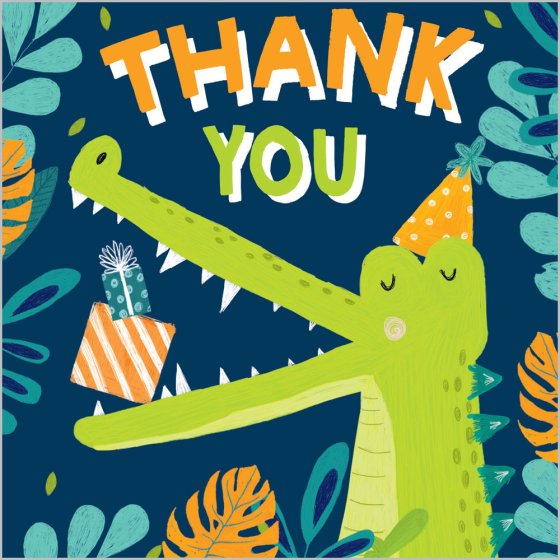 Crocodile Pack Of 6 Mini Thank You Notecards & Envelopes