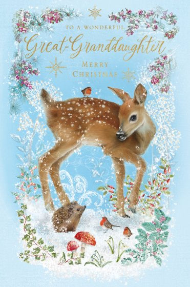 Fawn Great Granddaughter Christmas Card