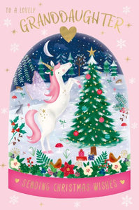 Unicorn Granddaughter Christmas Card