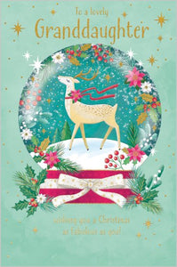 Snow Globe Granddaughter Christmas Card