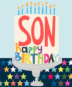 White Cake Son Birthday Card