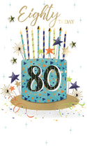 Load image into Gallery viewer, Cake and Candles 80th Birthday Card

