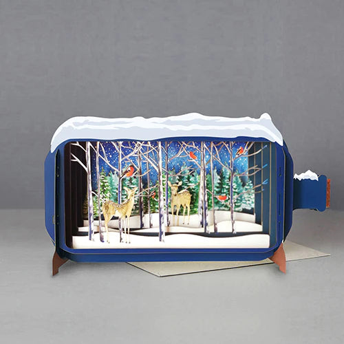 Christmas Stag 3D Pop Up Bottle Card