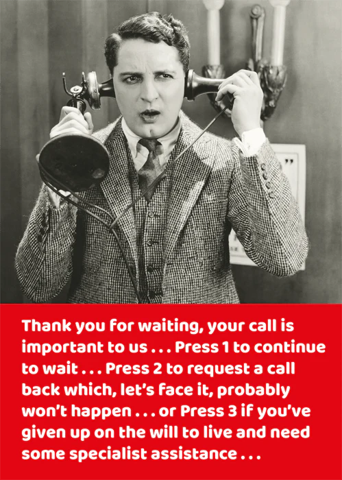 Call Centre Humour Blank Card