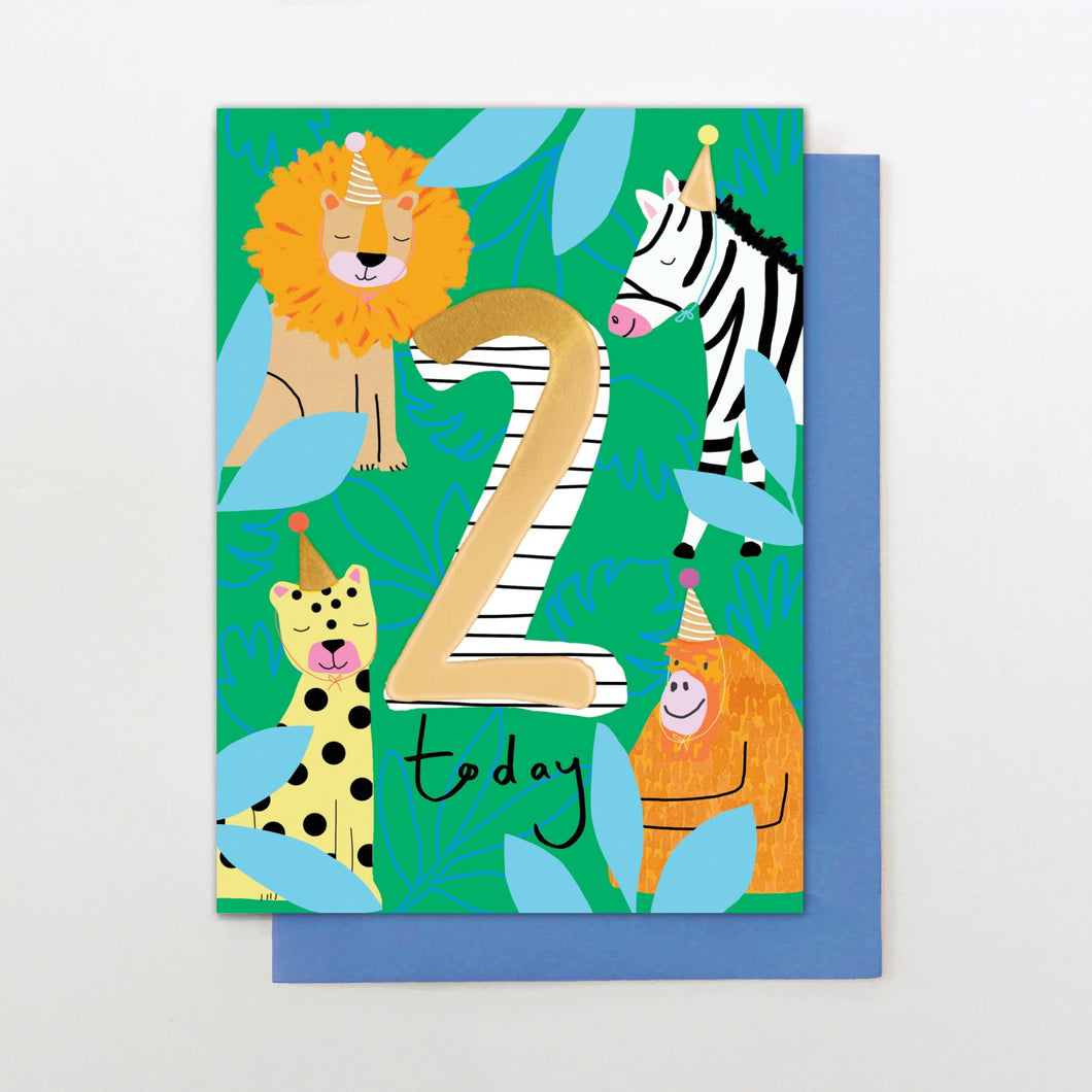 Wild Animal 2nd Birthday Card