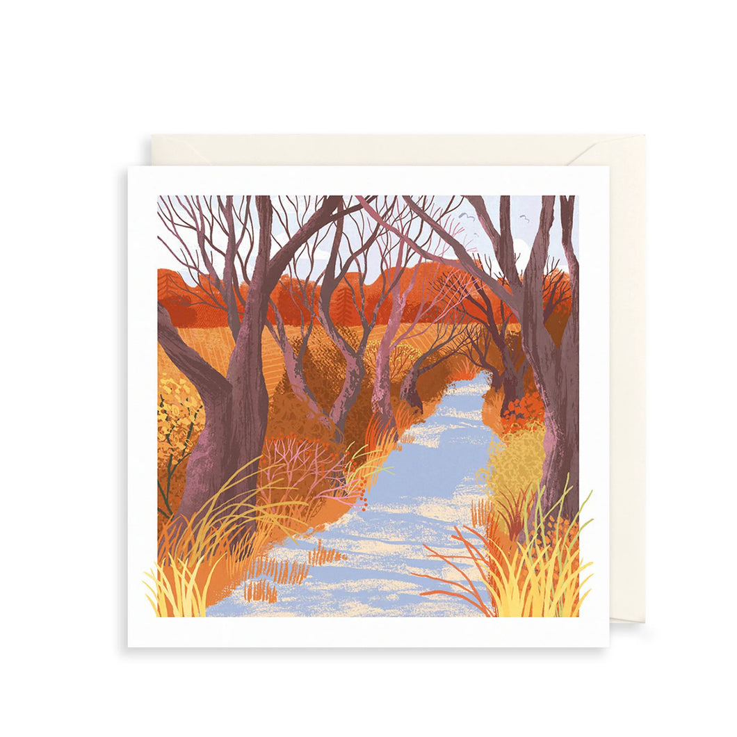 Autumn River Scene Blank  Card