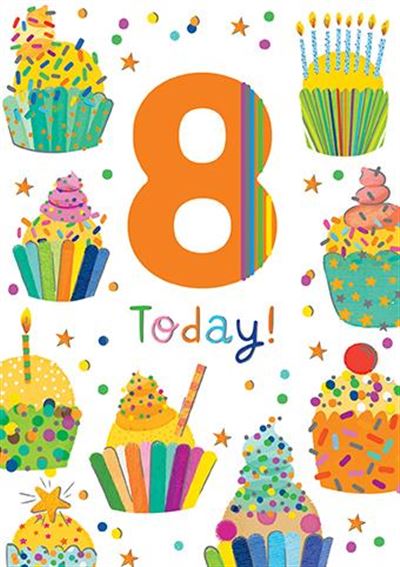 Cupcakes 8th Birthday Card