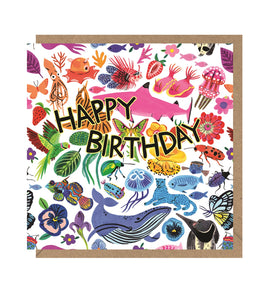 Rainbow Creatures Birthday Card