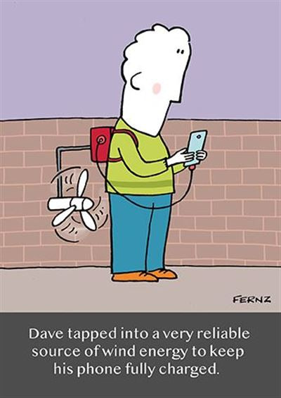 Reliable Wind Energy Humour Birthday Card