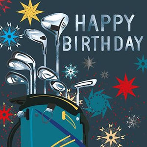 Golf Clubs Birthday Card