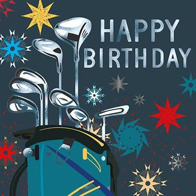 Golf Clubs Birthday Card