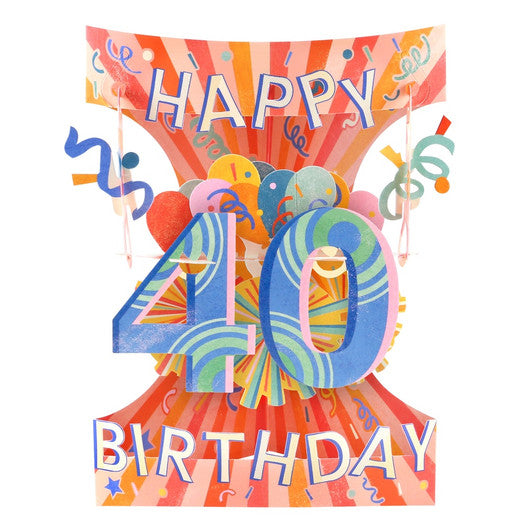 40th Birthday 3D Swing Card