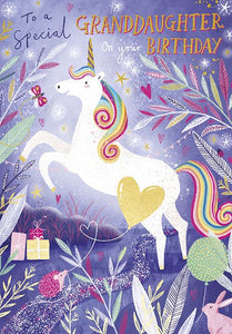 Unicorn Granddaughter Birthday Card
