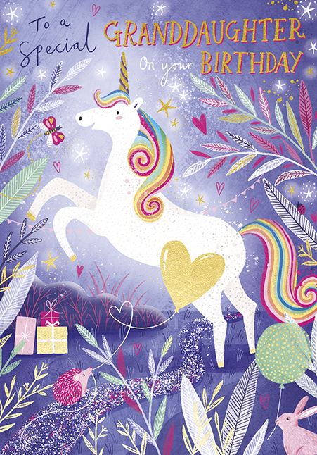 Unicorn Granddaughter Birthday Card
