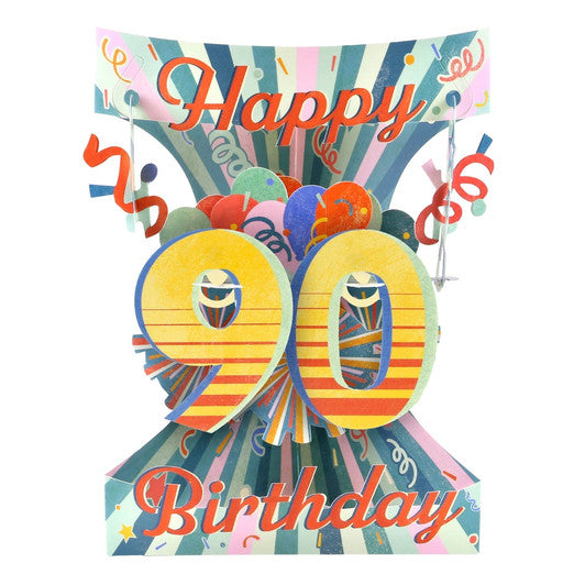 90th Birthday 3D Swing Card
