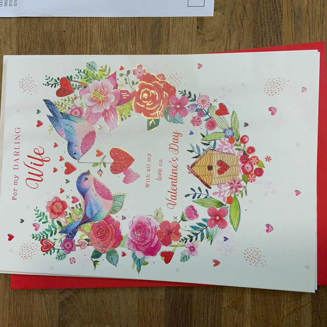 Darling Wife On Valentines Day Card