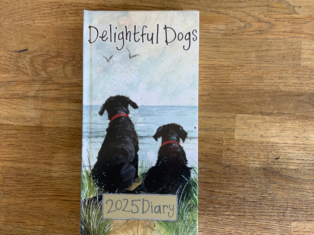 Delightful Dogs 2025 Slim Diary by Alex  Clark