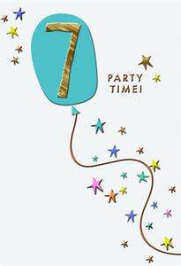 Party Time 7th Birthday Card