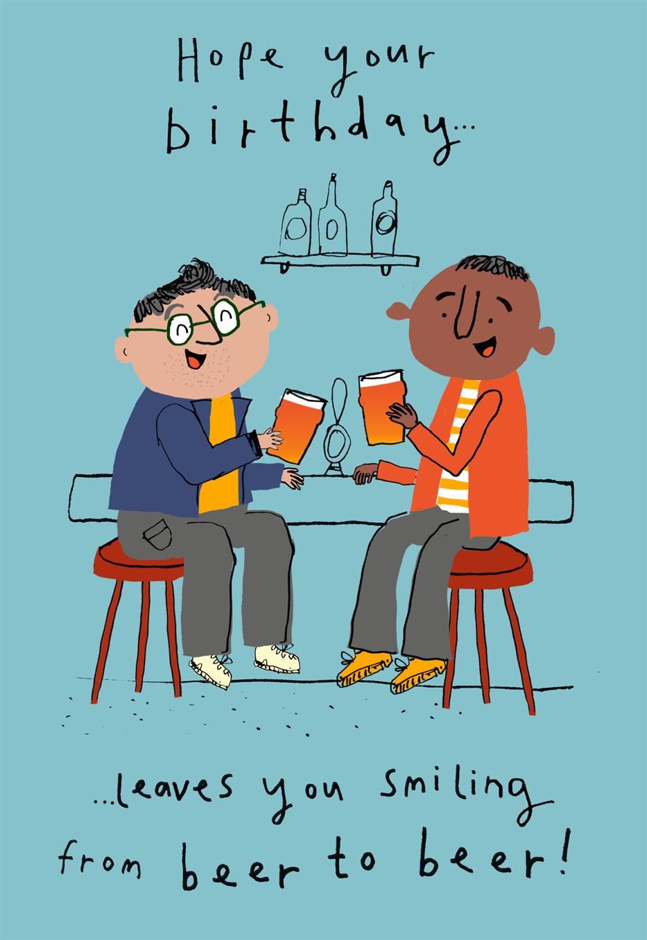 Smiling From Beer To Beer Birthday Card