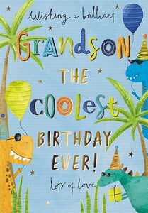 Grandson Dinosaur Birthday Card
