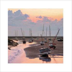 Sailing Boats At Low Tide Blank Card