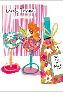 Pop The Fizz Lovely Friend Birthday Card