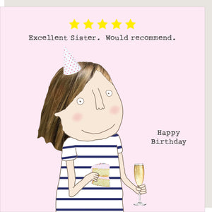 Five Star Sister Birthday Card By RosieMadeAThing