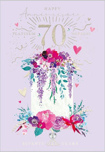 Platinum 70th Wedding Anniversary Card