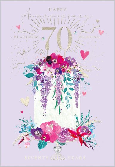 Platinum 70th Wedding Anniversary Card
