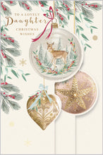 Load image into Gallery viewer, Festive Baubles Daughter 3D Christmas Card
