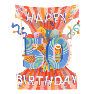 50th Birthday 3D Swing Card