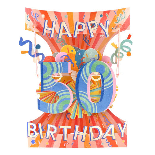 50th Birthday 3D Swing Card