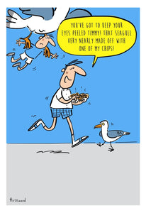 Eyes Peeled For Seagulls Humour Blank Card